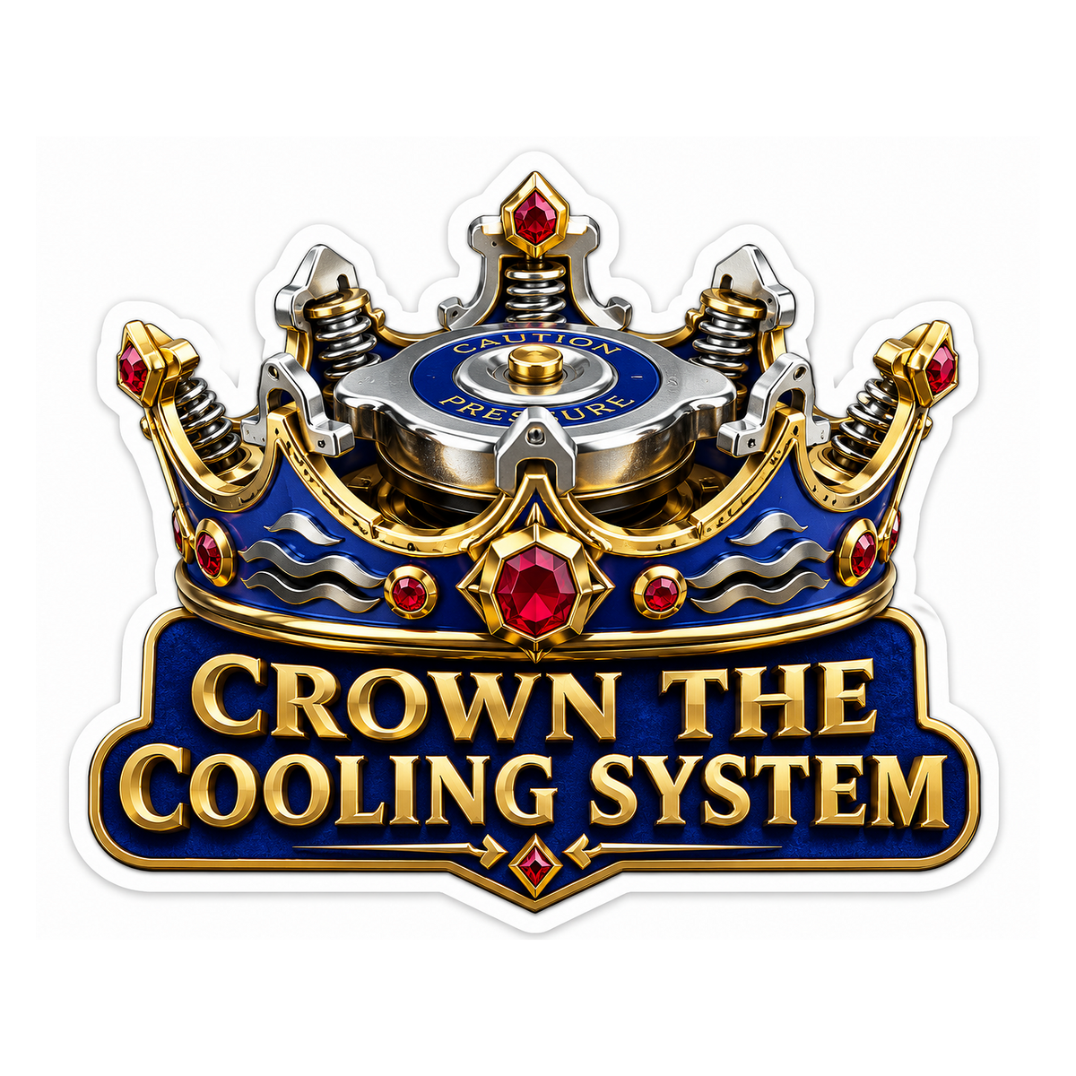 Radiator Cap Crown Vinyl Sticker Decal