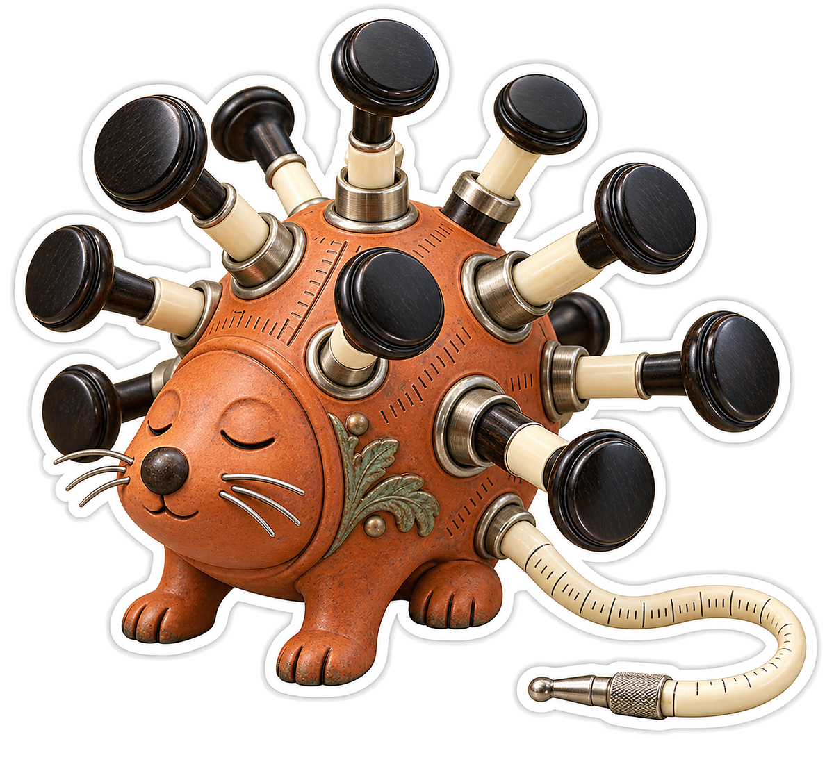 Tech Terracotta Stop Knob Pull Depth Porcupine Vinyl Sticker Decal