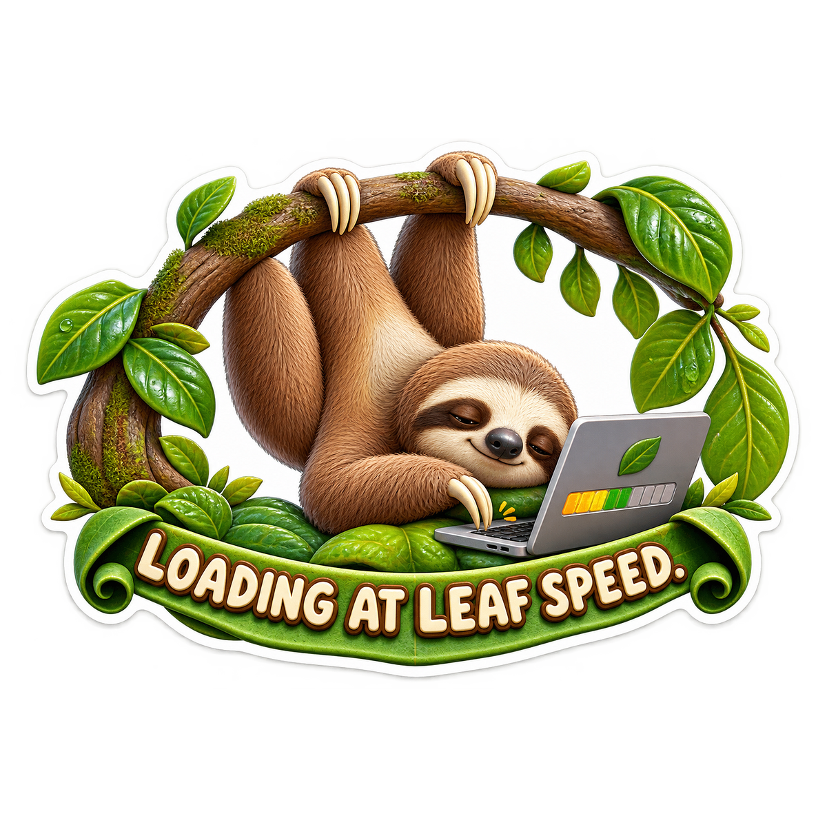 Loading Leaf Speed Sloth Vinyl Sticker Decal