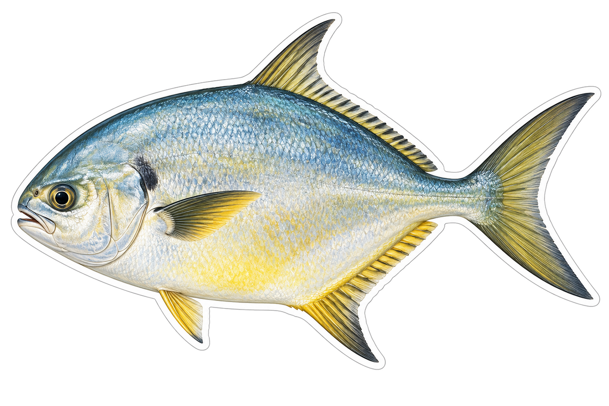 Florida Pompano Die Cut Vinyl Sticker Decal