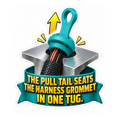 Harness Grommet Pull Tail Vinyl Sticker Decal