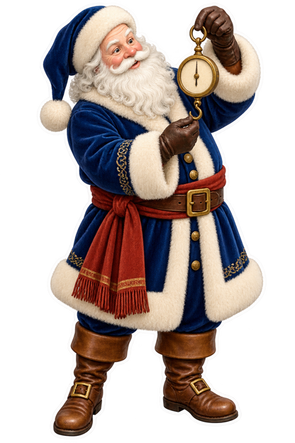 Santa Victorian Brass Pocket Postage Scale Vinyl Sticker Decal
