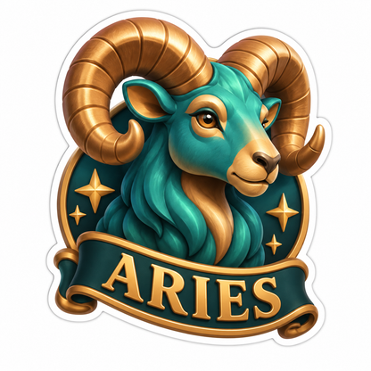 Aries Teal Vinyl Sticker Decal