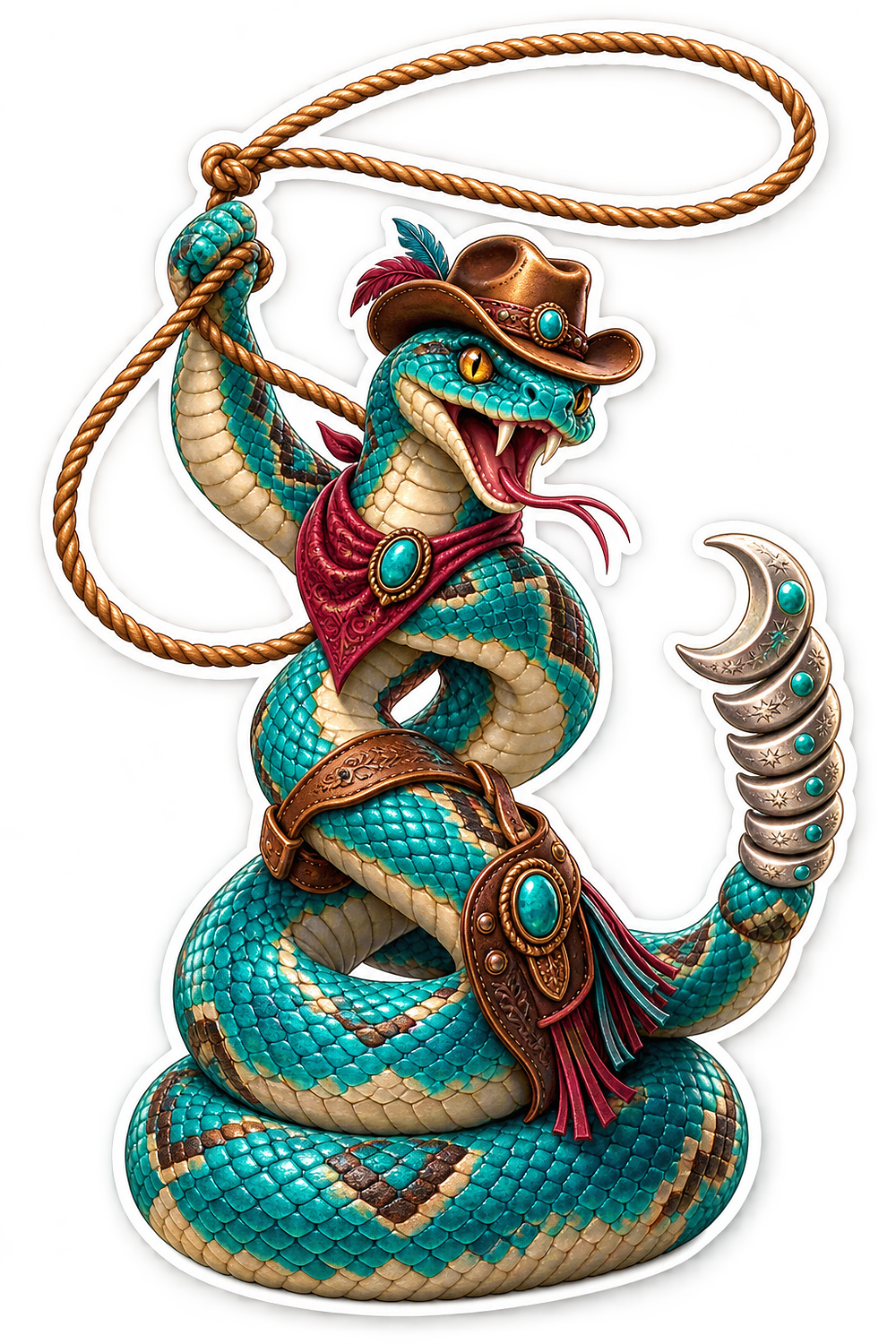 Mooncoil Rattlesnake Lassoer Vinyl Sticker Decal