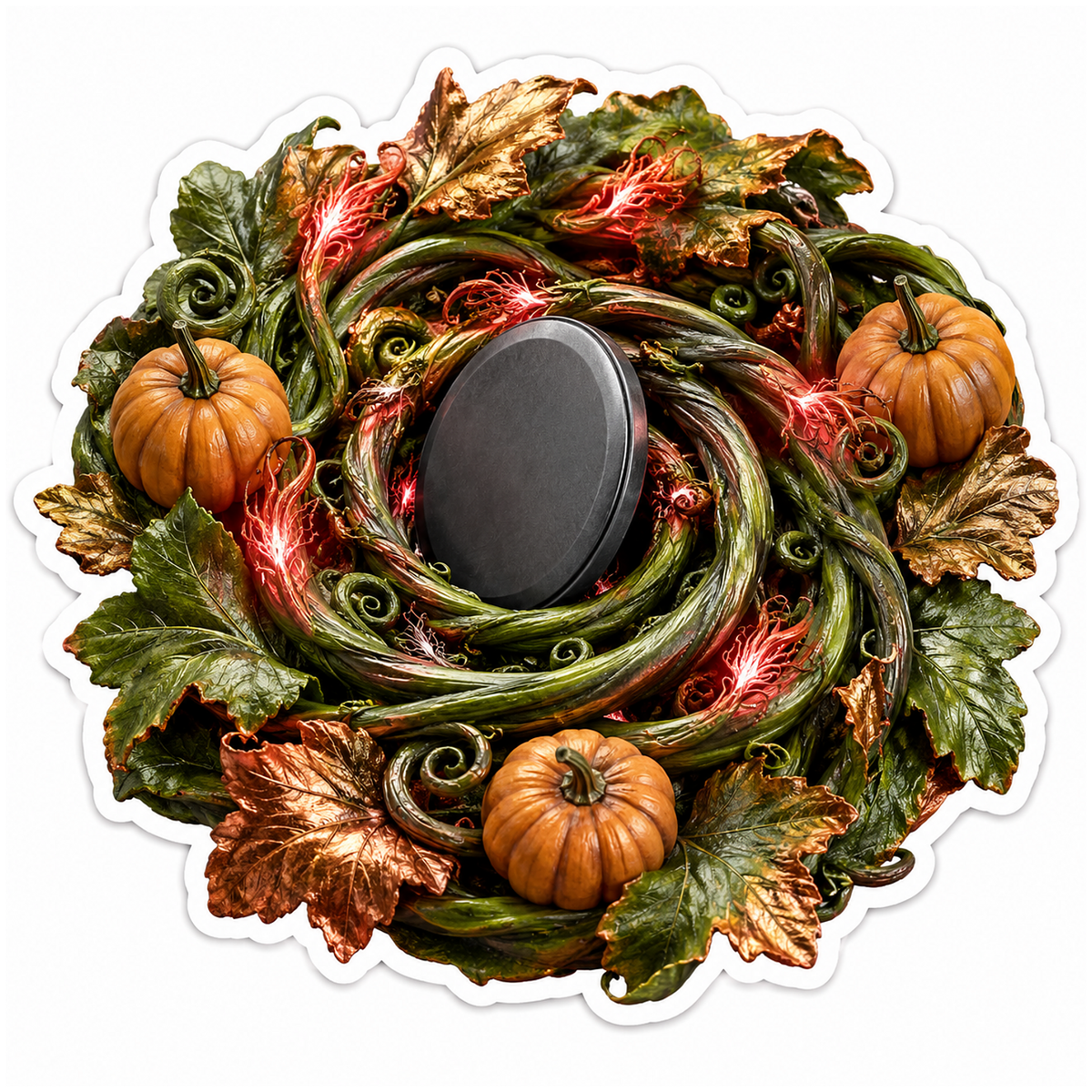 Halloween Disc Golf Pumpkin Vine Disc Mandala Vinyl Sticker Decal