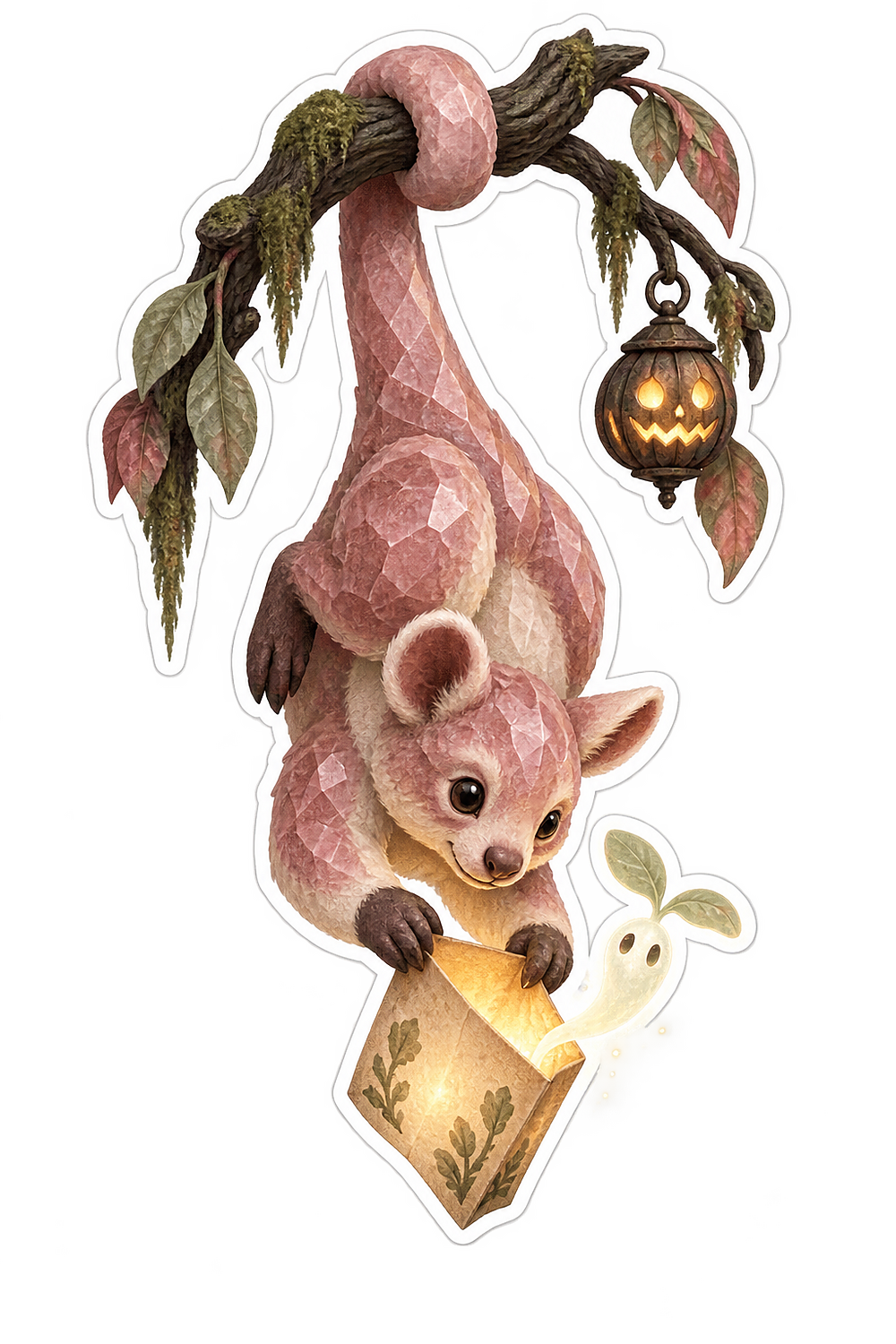 Tree Kangaroo Haunted Seed Packet Lantern Keeper Vinyl Sticker Decal