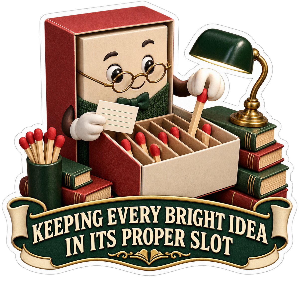 Matchbox Bright Idea Librarian Vinyl Sticker Decal