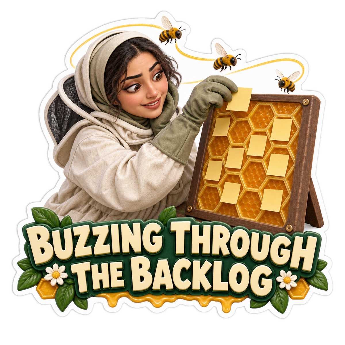Buzzing through the Backlog Beekeeper Vinyl Sticker Decal