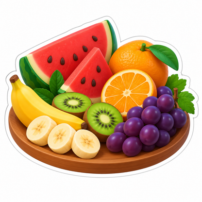 Colorful Mixed Fruit Platter Vinyl Sticker Decal