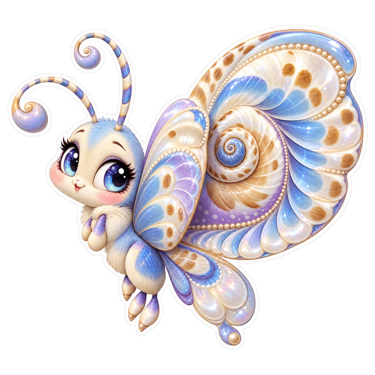 Moon Snail Whorl Peek Vinyl Sticker Decal