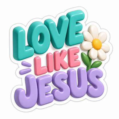 Love Like Jesus Teal Pink Vinyl Sticker Decal
