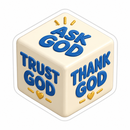 Ask Trust Thank God Cream Cube Vinyl Sticker Decal