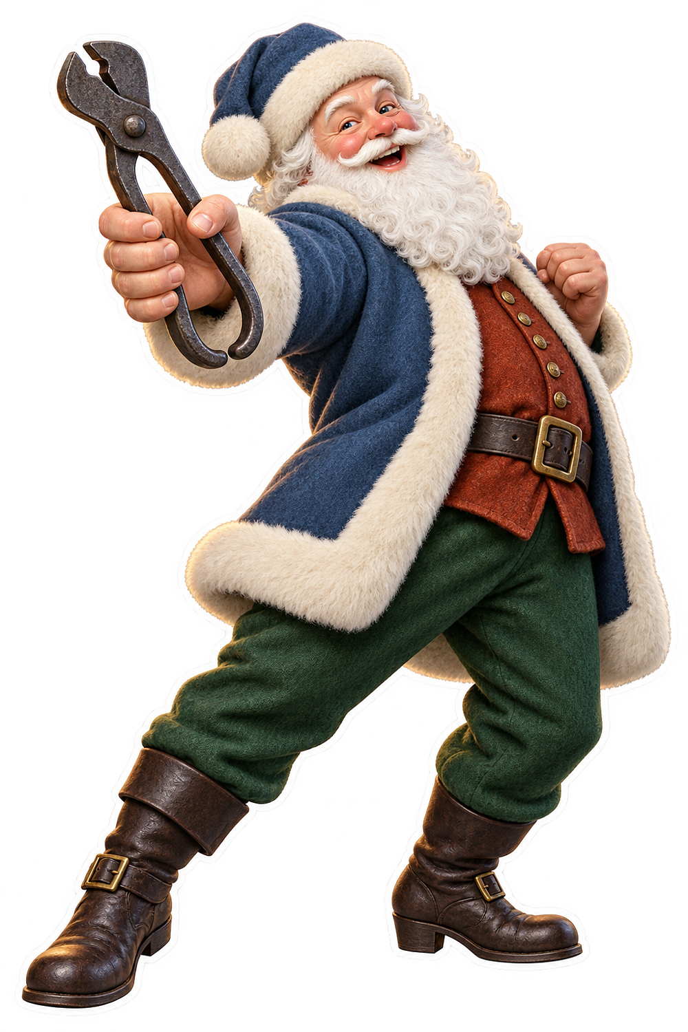 Santa Antique Cast Iron Pattern Notcher Vinyl Sticker Decal