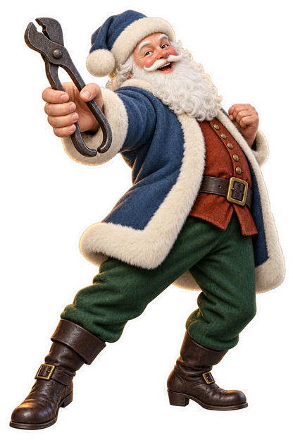 Santa Antique Cast Iron Pattern Notcher Vinyl Sticker Decal