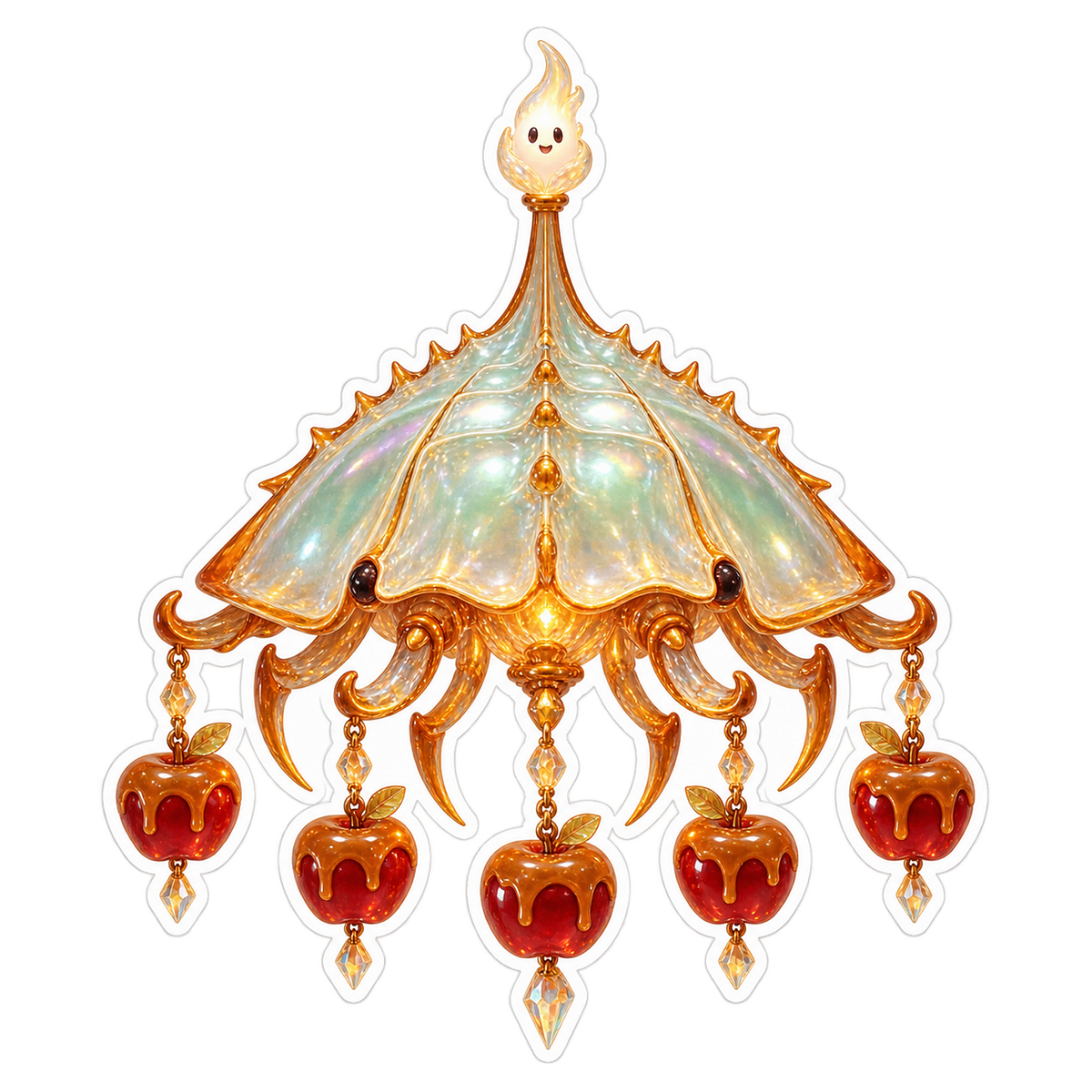 Glass Horseshoe Crab Caramel Apple Chandelier Vinyl Sticker Decal