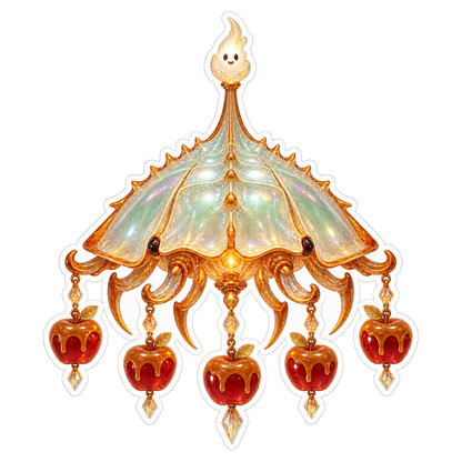 Glass Horseshoe Crab Caramel Apple Chandelier Vinyl Sticker Decal