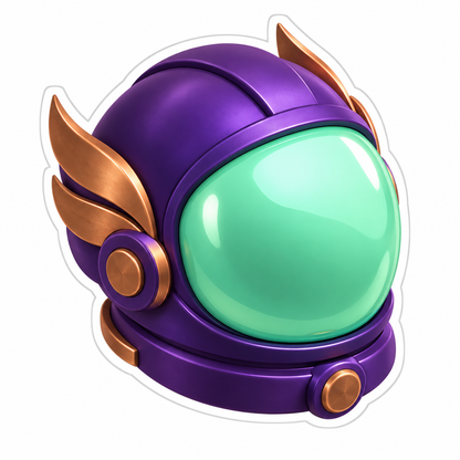 Deep-Purple Astronaut Helmet Vinyl Sticker Decal