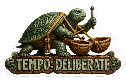 Tempo Deliberate Turtle Drummer Vinyl Sticker Decal