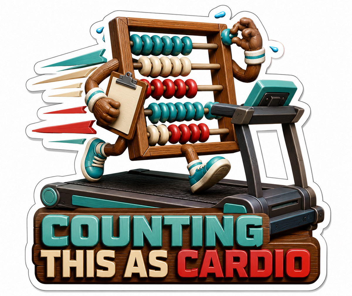 Counting Cardio Abacus Vinyl Sticker Decal