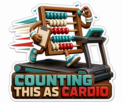 Counting Cardio Abacus Vinyl Sticker Decal
