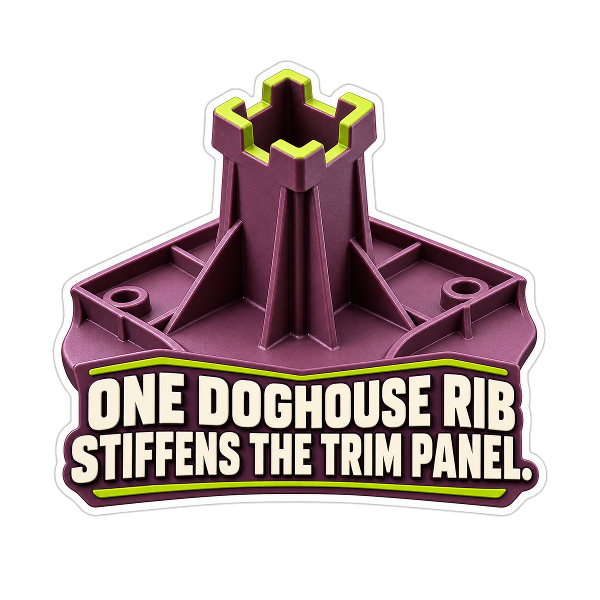 Interior Trim Doghouse Rib Vinyl Sticker Decal
