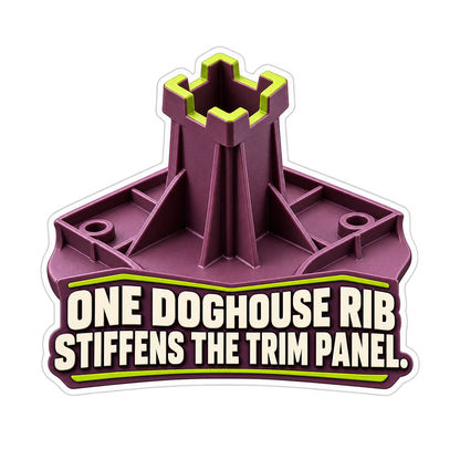 Interior Trim Doghouse Rib Vinyl Sticker Decal