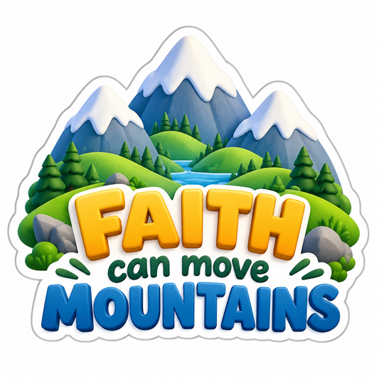 Faith Can Move Mountains Green Vinyl Sticker Decal