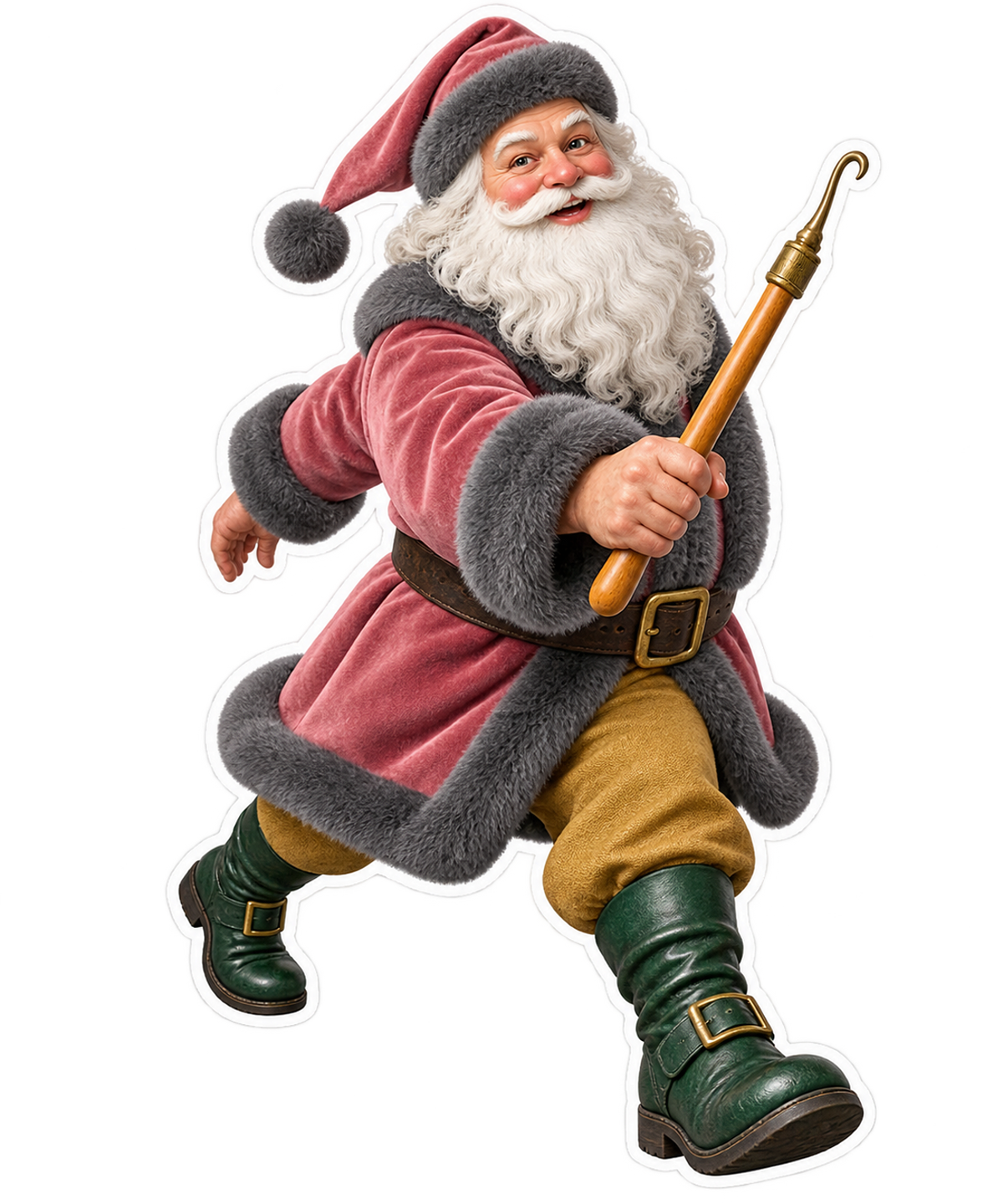 Santa Antique Boxwood Loom Reed Dent Hook Vinyl Sticker Decal