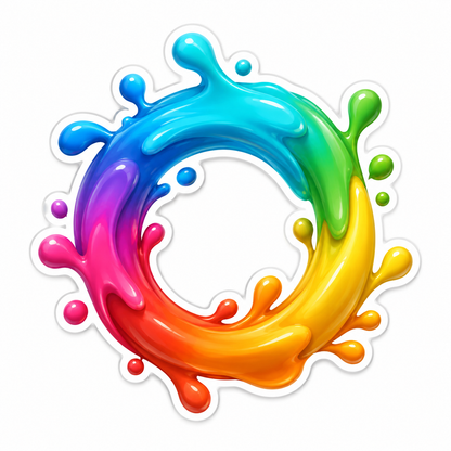 Rainbow Paint Ring Vinyl Sticker Decal