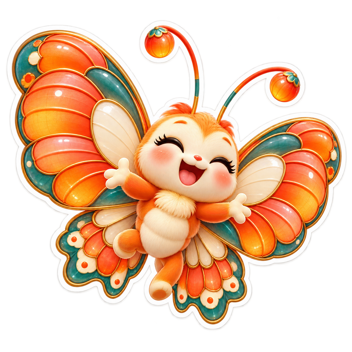 Persimmon Lantern Lobe Laugh Vinyl Sticker Decal