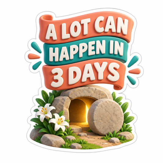 A Lot Can Happen In 3 Days Peach Teal Vinyl Sticker Decal