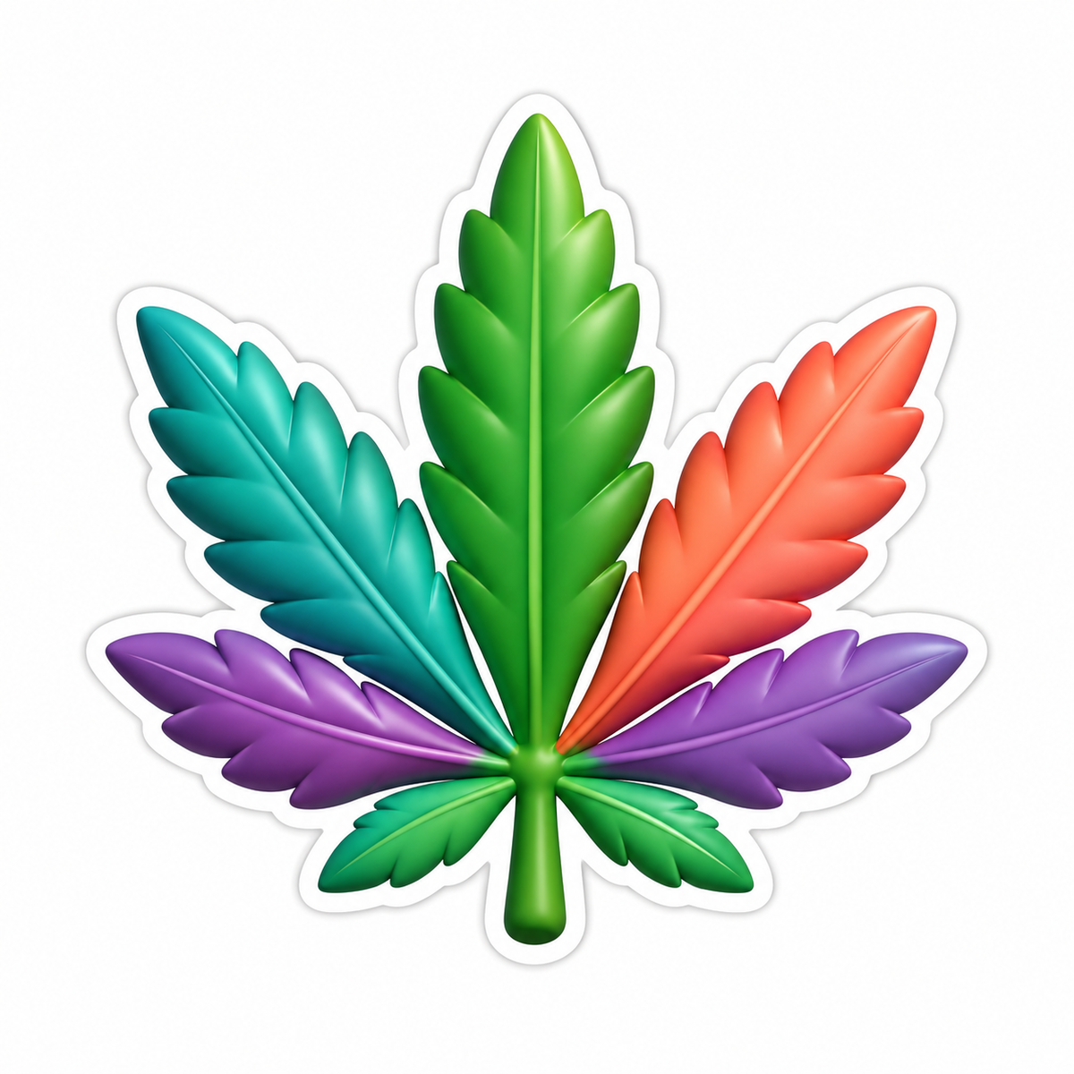 Stylized Cannabis Leaf Vinyl Sticker Decal