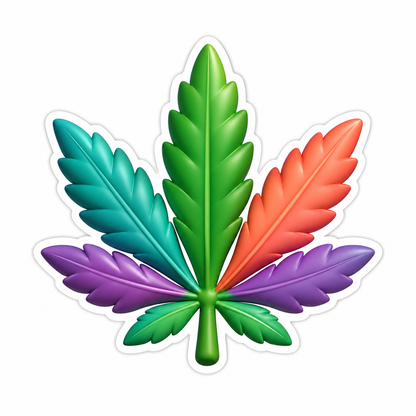 Stylized Cannabis Leaf Vinyl Sticker Decal