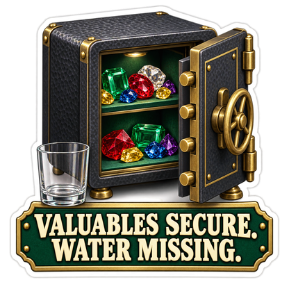 Valuables Secure Vinyl Sticker Decal