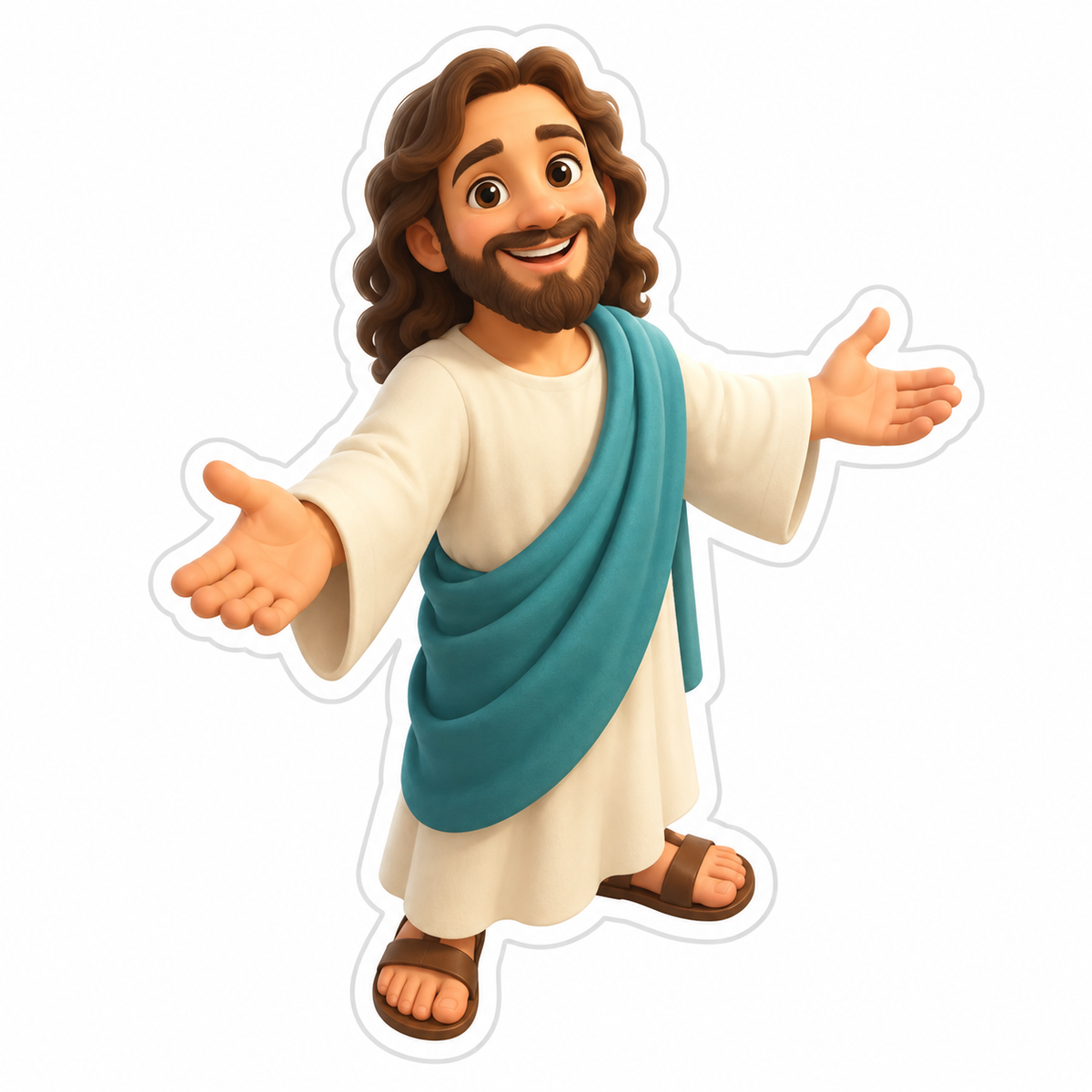 Simplified Jesus Figure Vinyl Sticker Decal