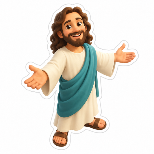 Simplified Jesus Figure Vinyl Sticker Decal