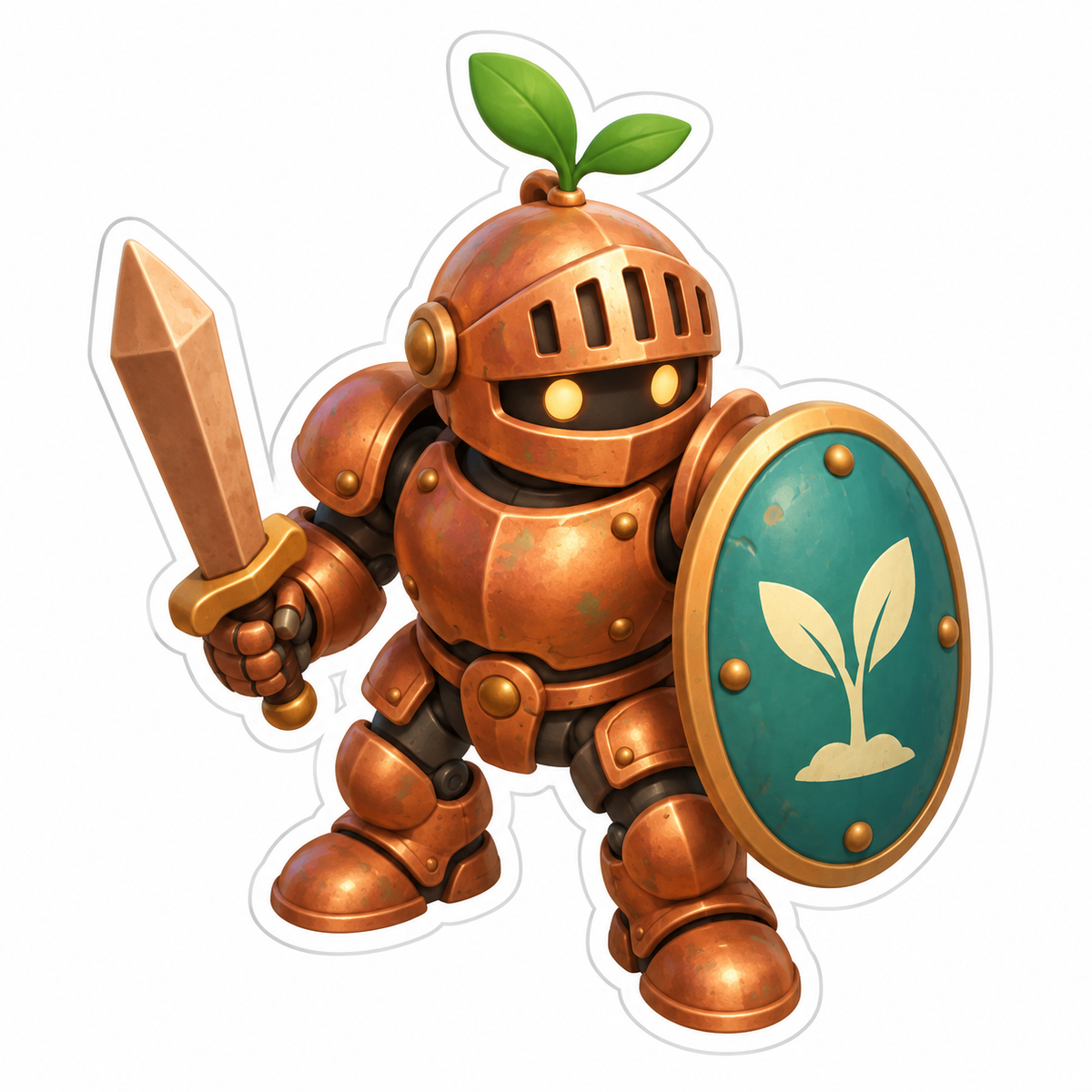 Copper Automaton Knight Vinyl Sticker Decal
