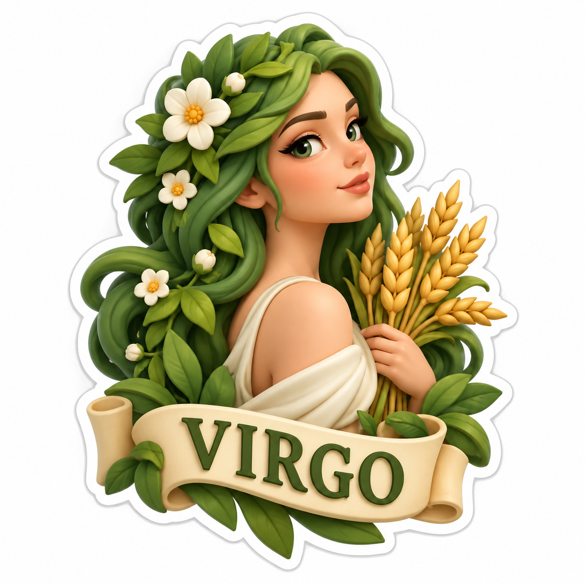 Virgo Green Vinyl Sticker Decal