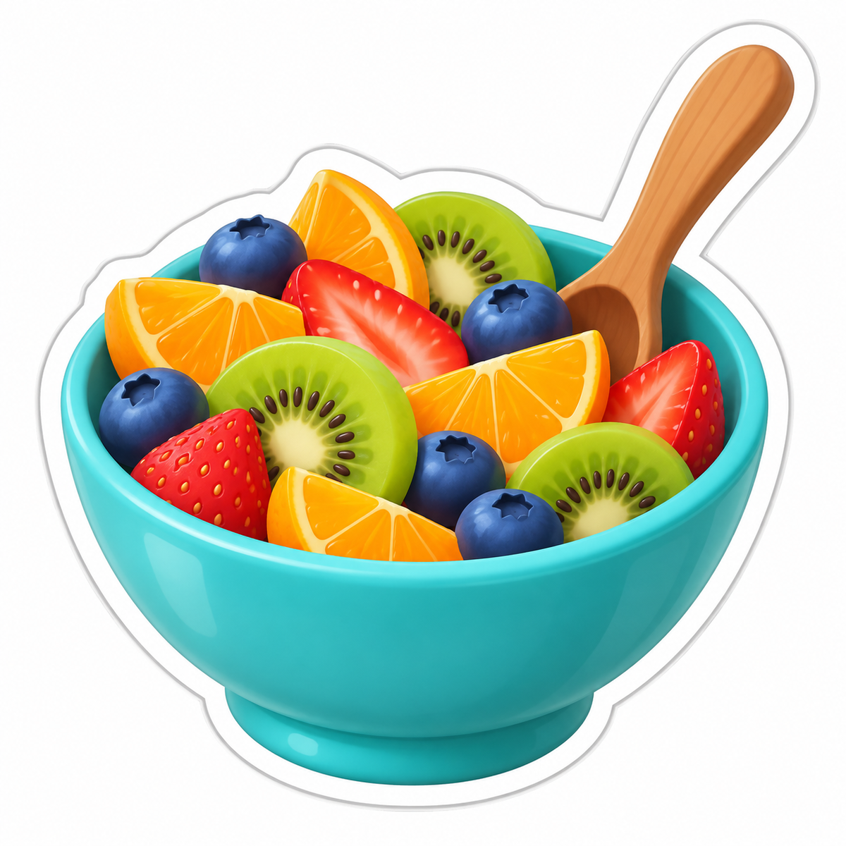 Turquoise Fruit Salad Bowl Vinyl Sticker Decal