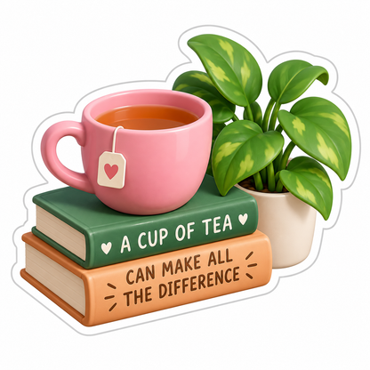 A Cup of Tea Can Make All the Difference Vinyl Sticker Decal