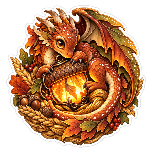 Acorn Lantern Harvest Dragon Vinyl Sticker Decal