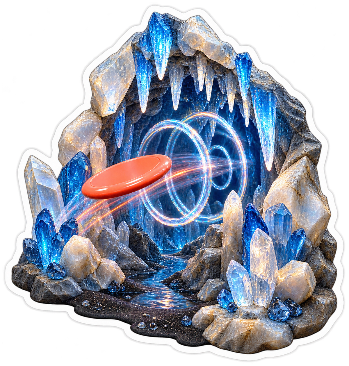 Halloween Disc Golf Crystal Cave Disc Echo Vinyl Sticker Decal
