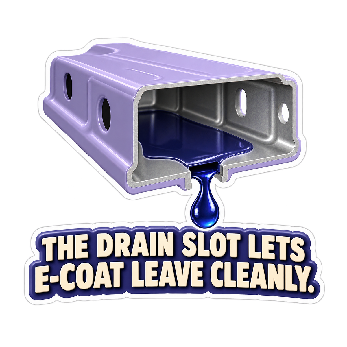 E Coat Drain Slot Vinyl Sticker Decal