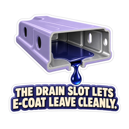 E Coat Drain Slot Vinyl Sticker Decal