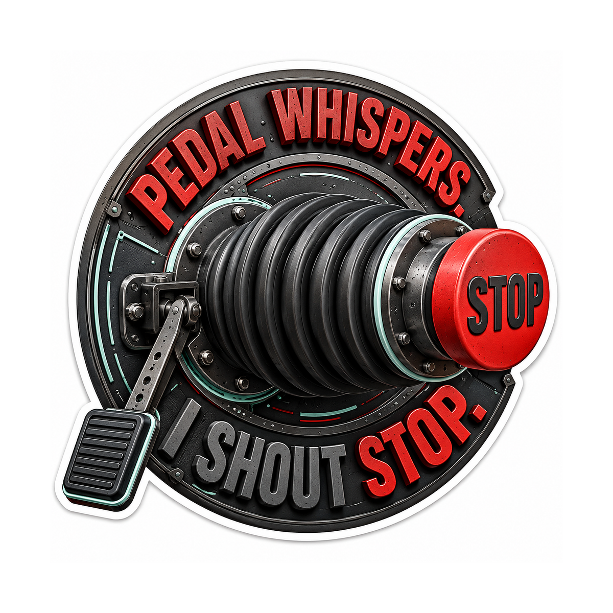 Brake Booster Pedal Whispers Vinyl Sticker Decal