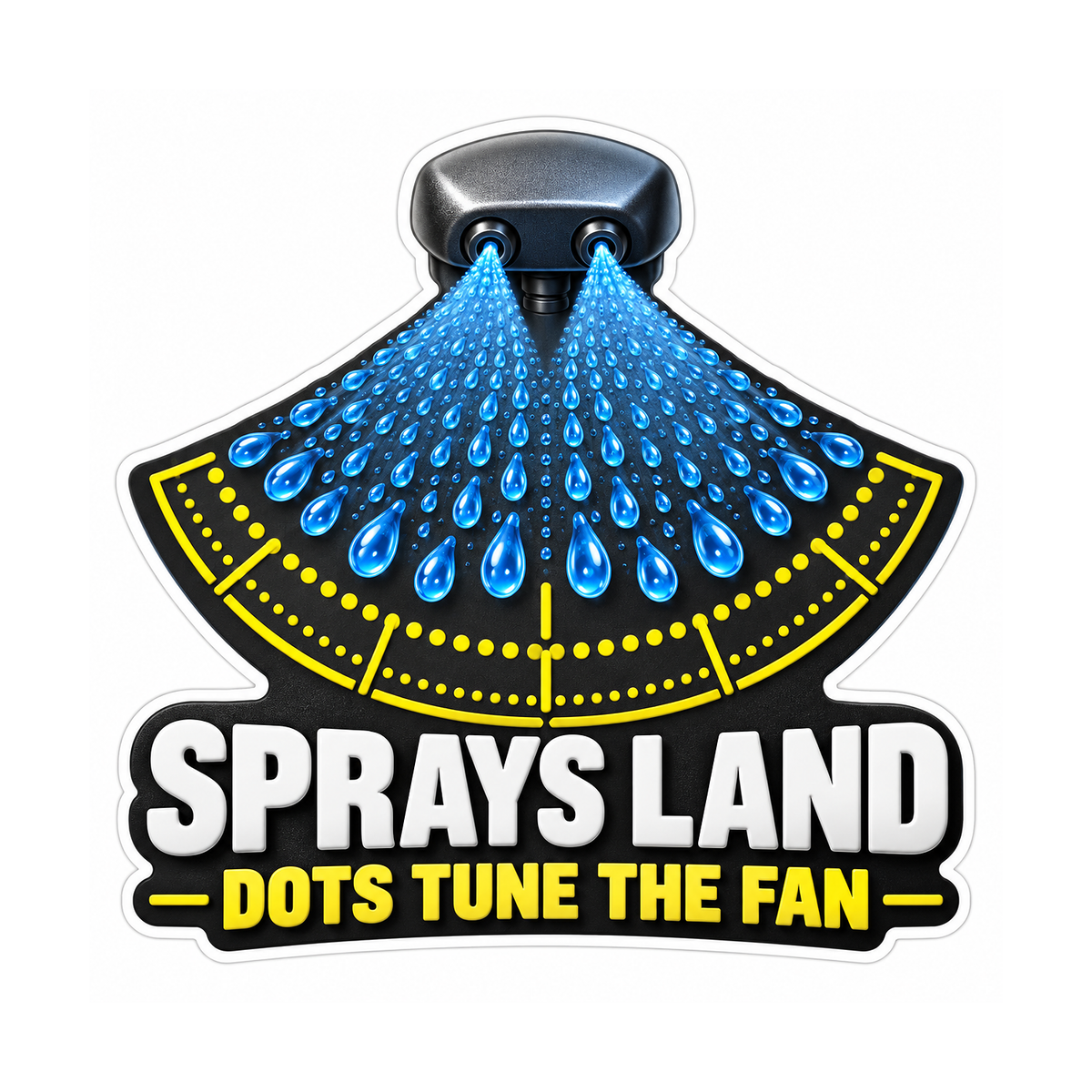 Washer Nozzle Droplet Fan Target Vinyl Sticker Decal
