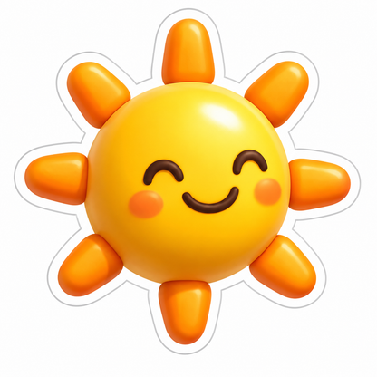 Golden Sun Disk With Orange Rays Vinyl Sticker Decal