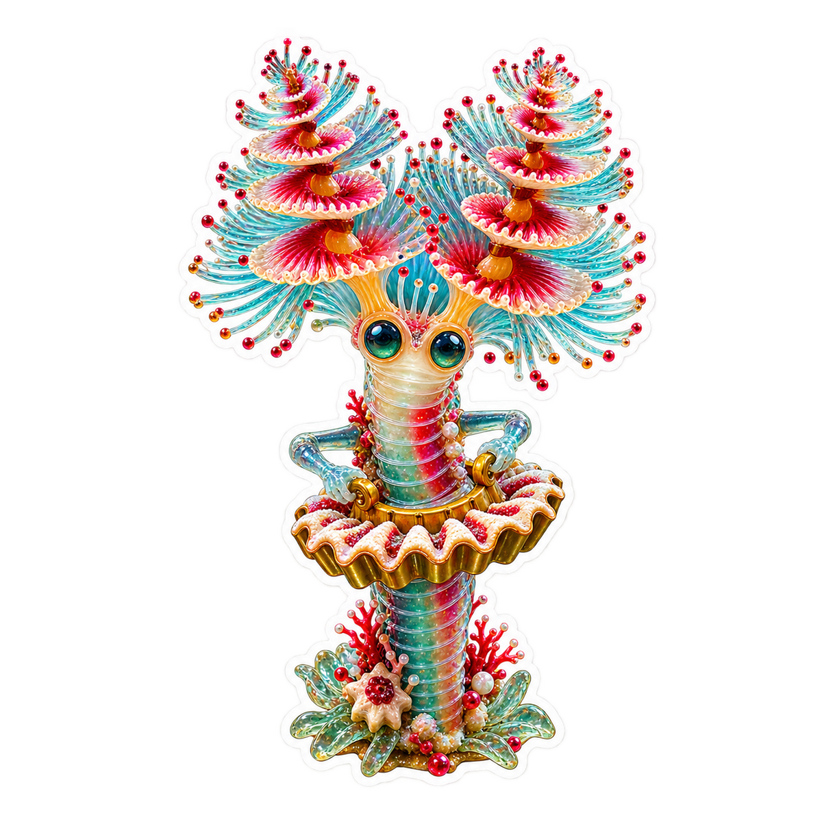 Christmas Tree Worm Sandbakelse Fluting Collar Vinyl Sticker Decal