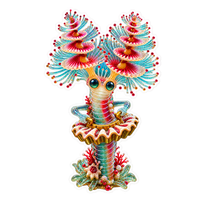 Christmas Tree Worm Sandbakelse Fluting Collar Vinyl Sticker Decal