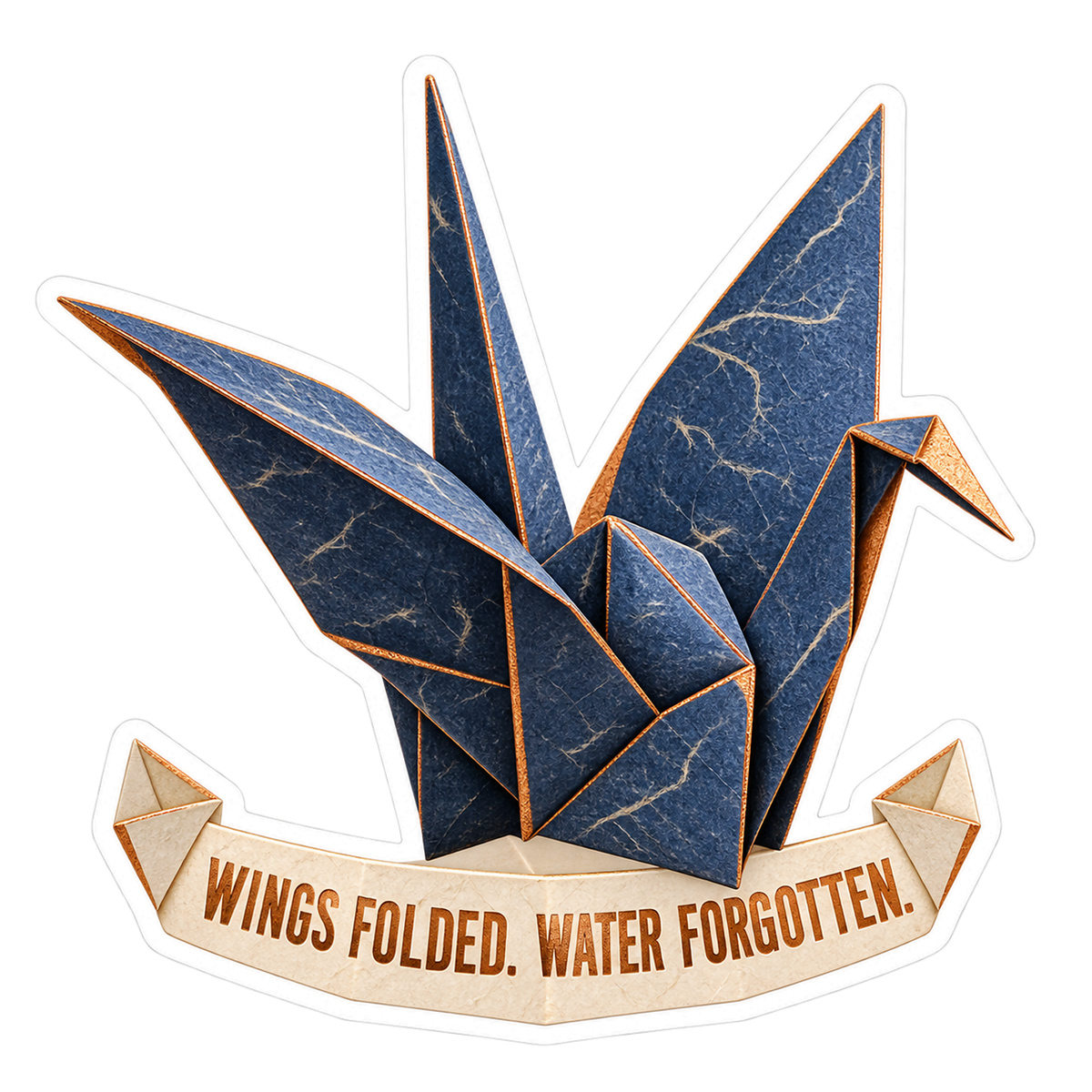 Wings Folded Vinyl Sticker Decal